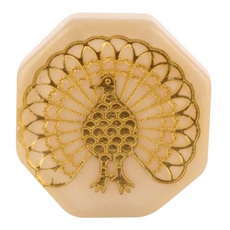 Golden Peacock Octagon Resin Wine Stopper